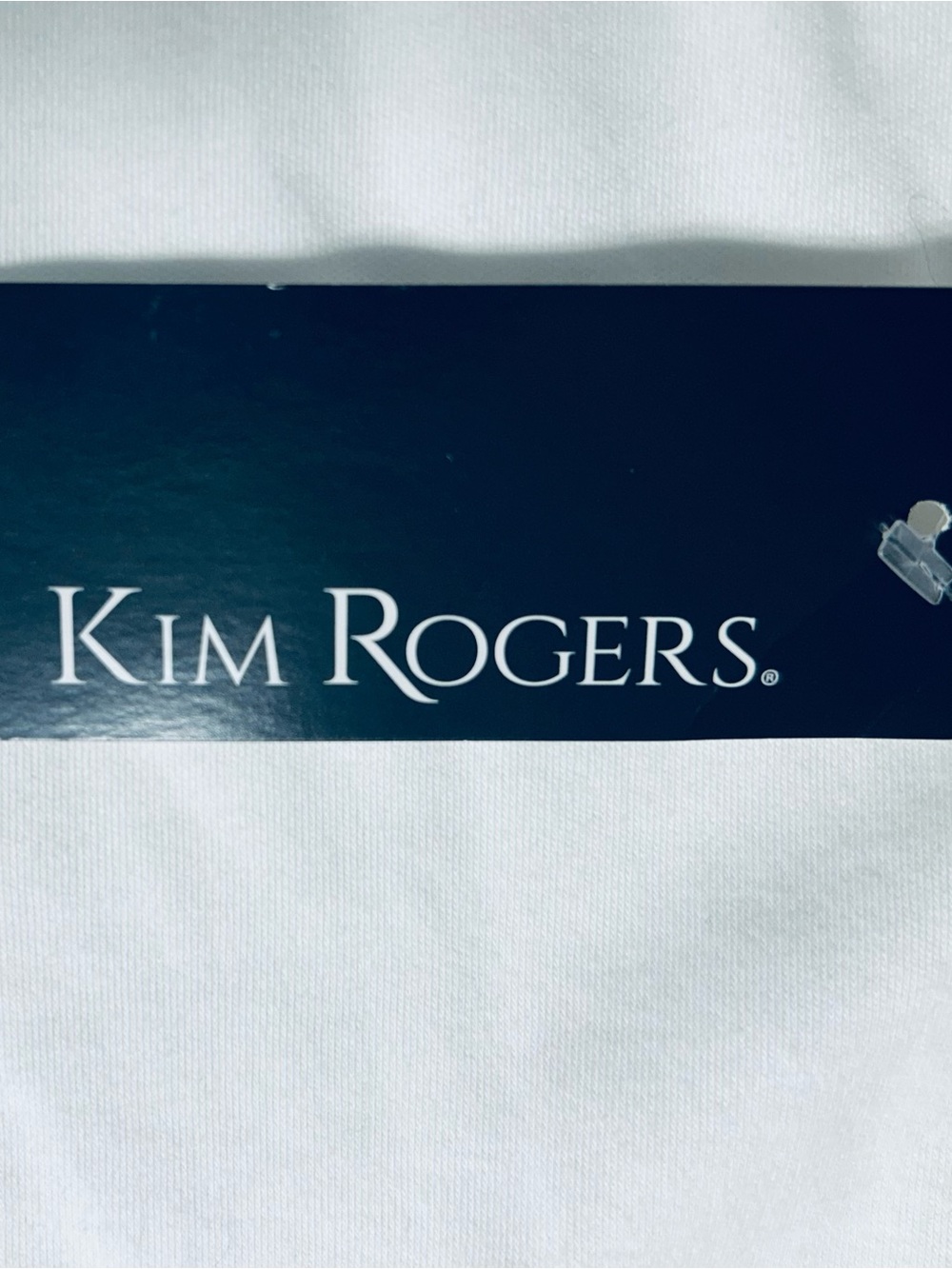 Kim Rogers White Tank Top with Navy Embroidery and Tassel - Picture 5 of 5